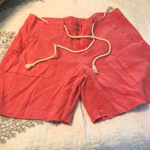 Fresh Produce coral linen shorts size large
